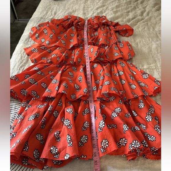 Rhode Romeo Red Tiered Floral Ruffle Skirt Size Small - Picture 5 of 6